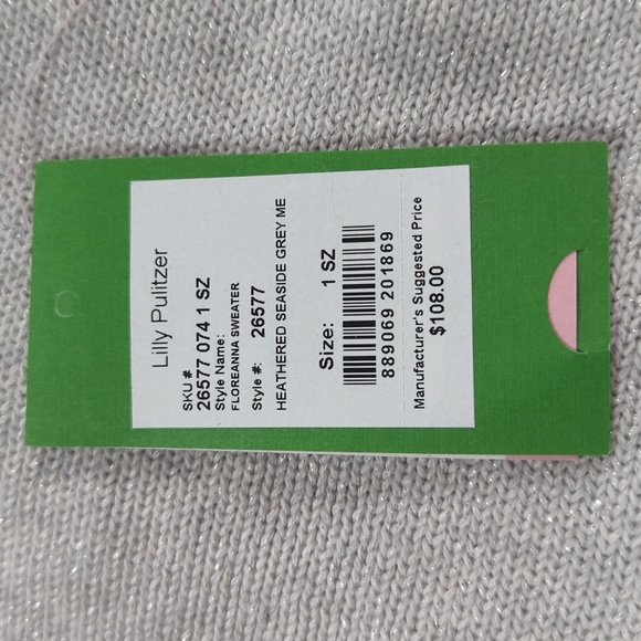 Lily Pulitzer floreanna sweater poncho style in heathered seaside grey. - Picture 3 of 5